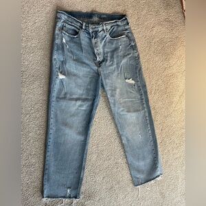 Old Navy Button Fly Extra High Rise Sky Hi Straight Jeans, Size 16